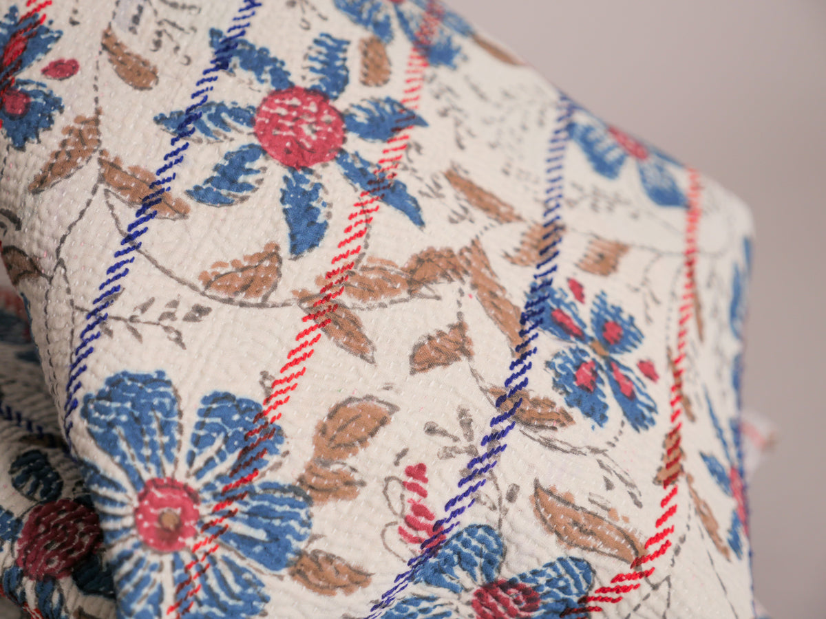 Vintage Block Printed Kantha Daisy 1