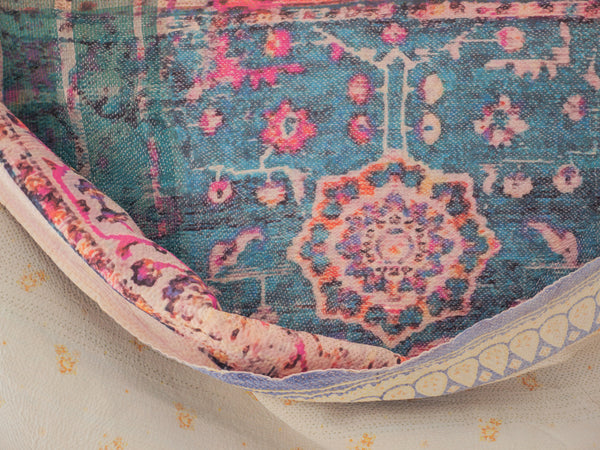 Kantha brodé main imprimé.