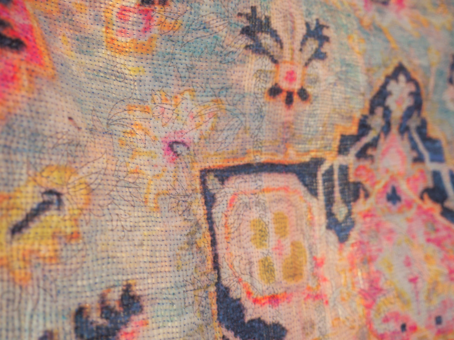 Vintage tapestry kantha, couvre-lit  coton brodé à la main Image secondaire du produit