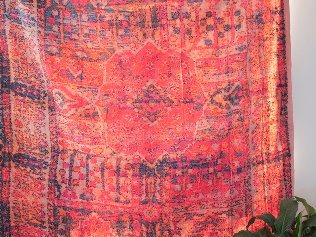 Vintage tapestry kantha, couvre-lit  coton brodé à la main