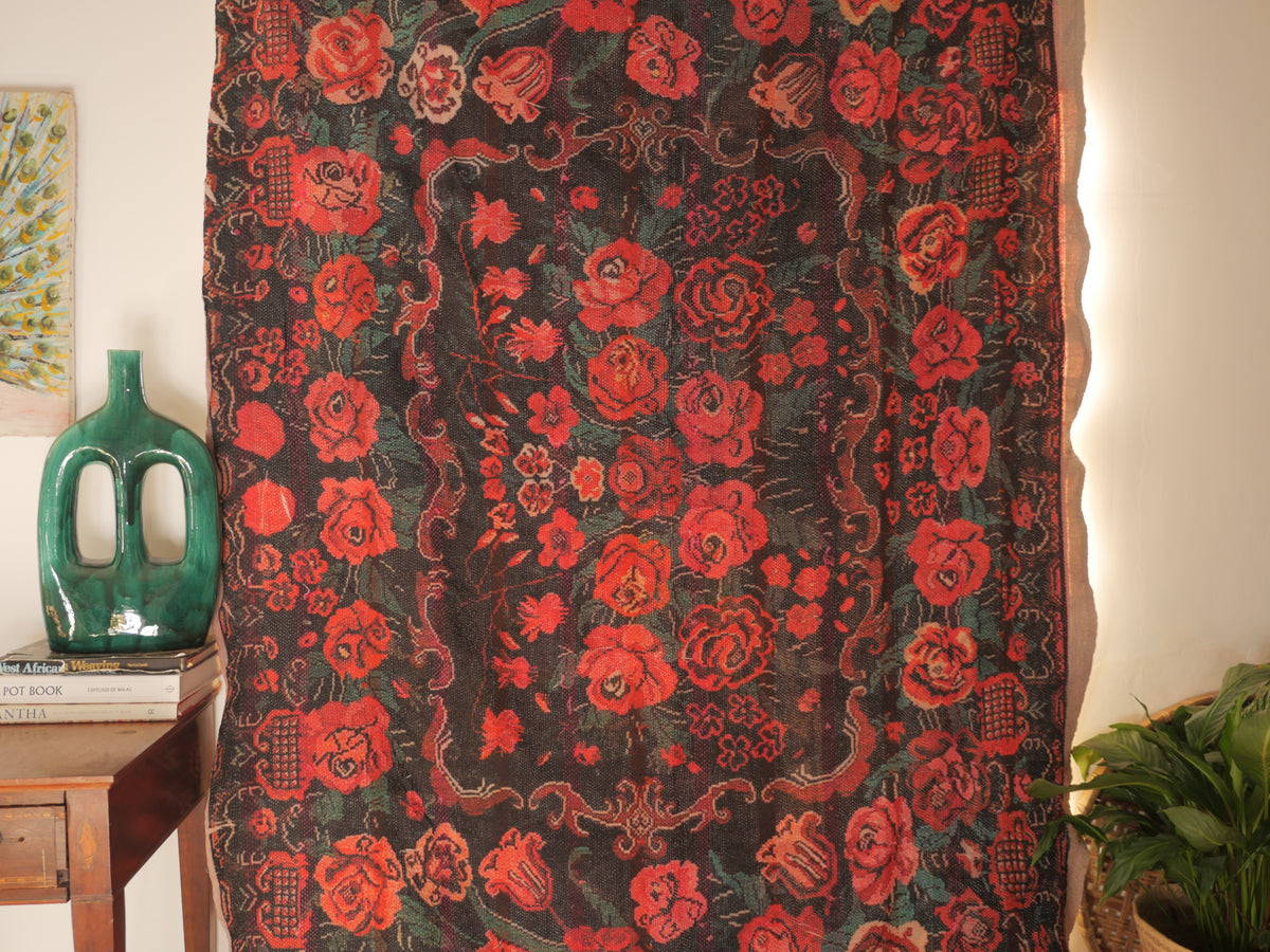 Kantha brodé main imprimé. Image principale du produit