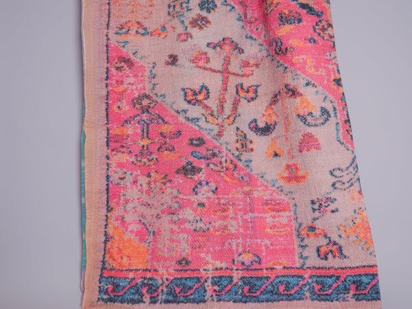 Kantha brodé main avec motif imprimé 