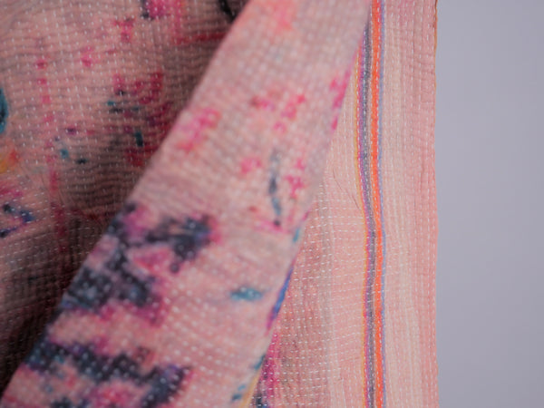 Vintage tapestry kantha, couvre-lit  coton brodé à la main