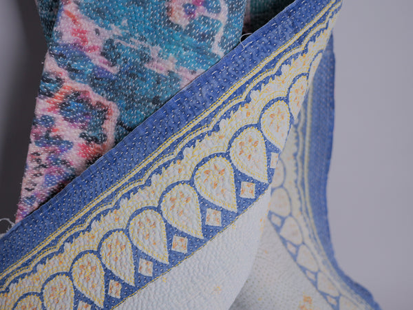 Vintage Kantha brodé main imprimé tapestry. 