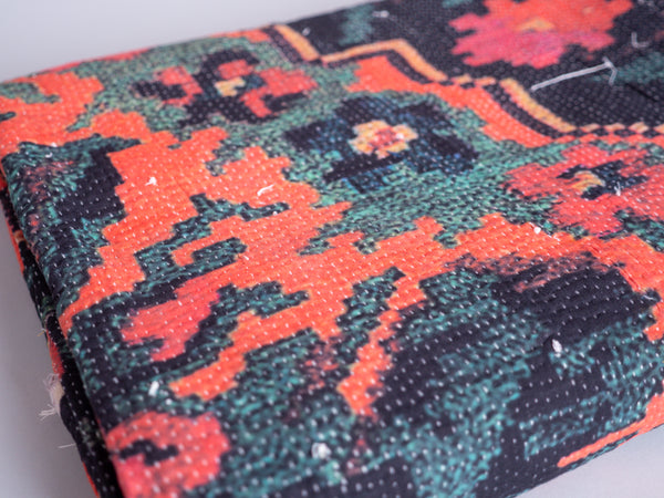 Vintage tapestry kantha, couvre-lit  coton brodé à la main
