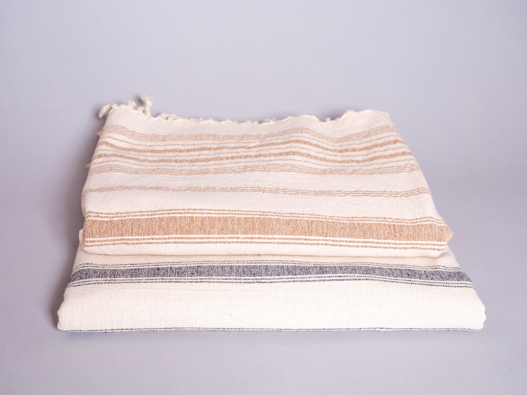 Serviette Tissé main : ochre stripe