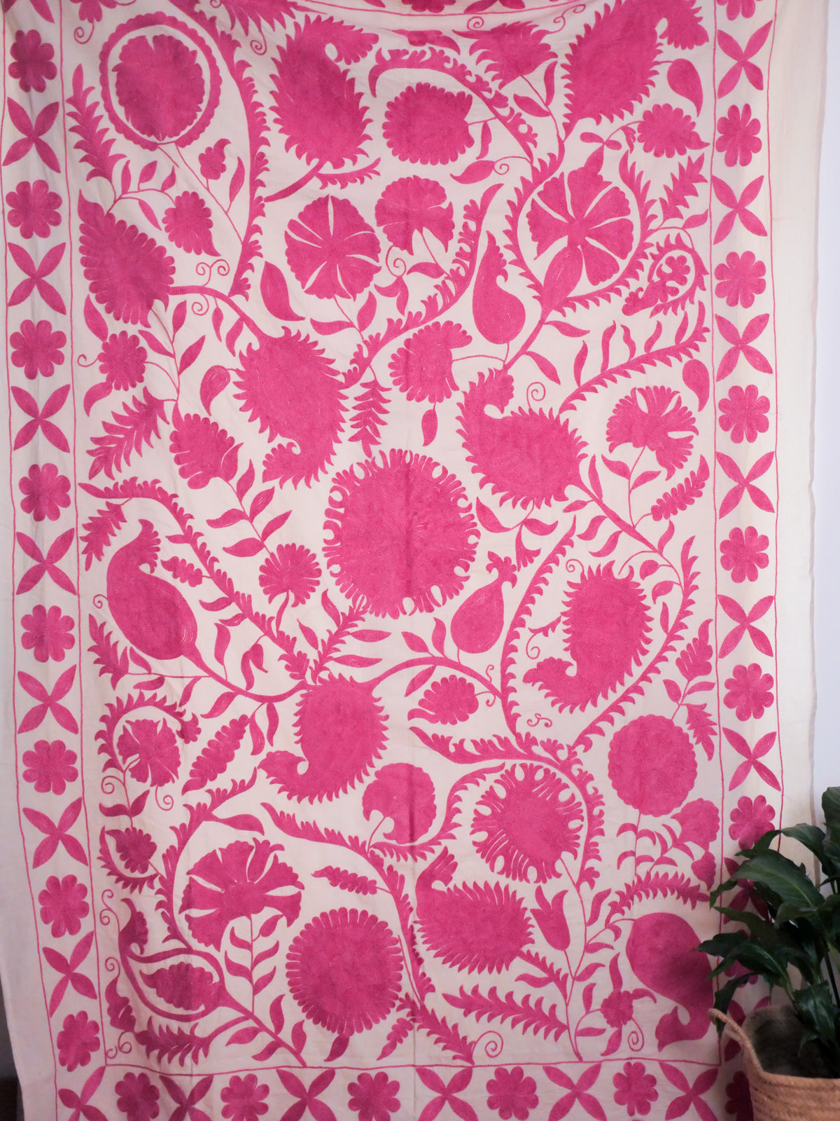 Contemporary Mochi Suzani rose.