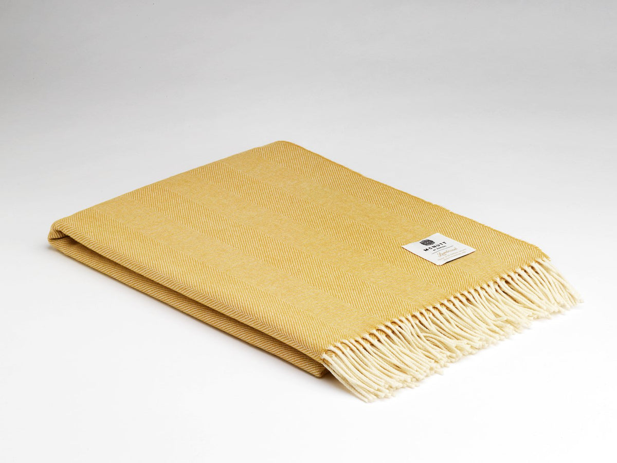Plaid en laine d'agneau merino, jaune - lemon sorbet