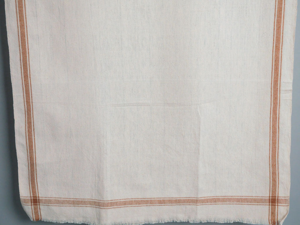 Serviette tissée main : coton écru avec bord sable