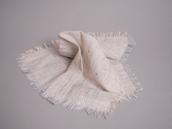 Set de 4 serviettes en pur coton tissées à la main artisanalement