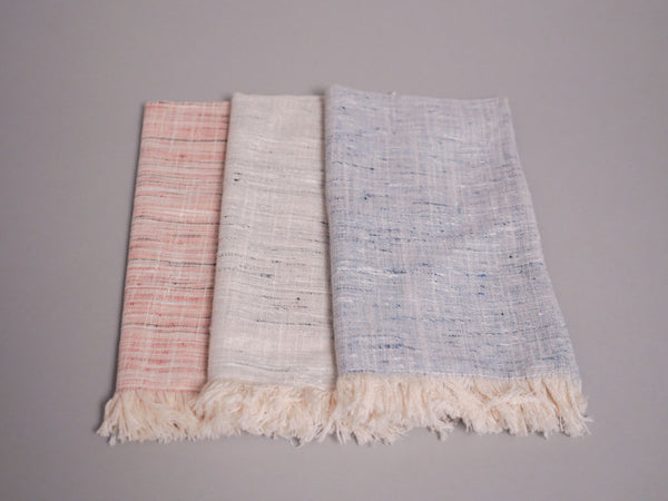Set de 4 serviettes en pur coton tissées à la main artisanalement