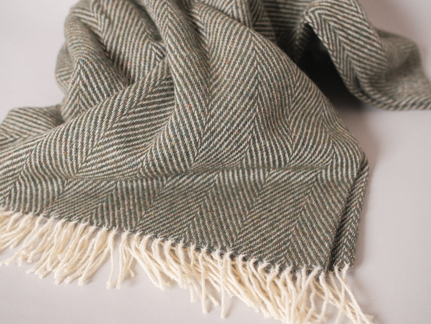 Plaid en laine doux, khaki