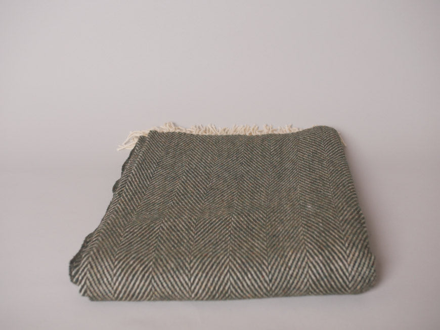 Plaid en laine doux, khaki