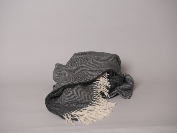 Couvertures Irlandaise, laine fine gris