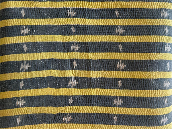 Couvre-lit Kantha Vintage en Coton Recyclé: Very Pastel