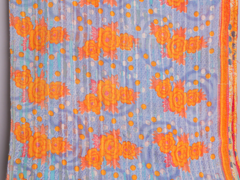 Couvre-lit Kantha Vintage en Coton Recyclé  No.100 "Clementine Rose"