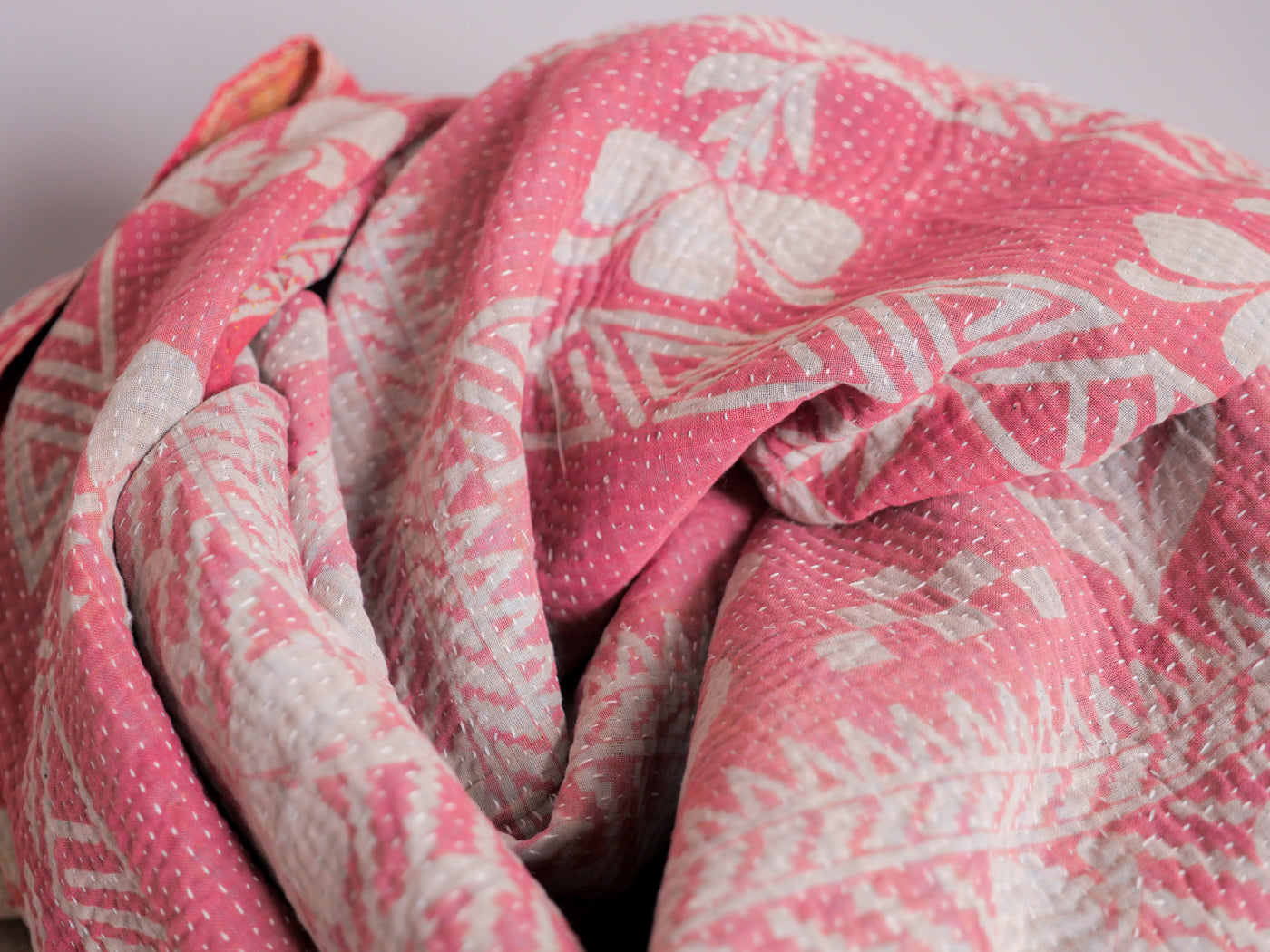 Pink dusk kantha