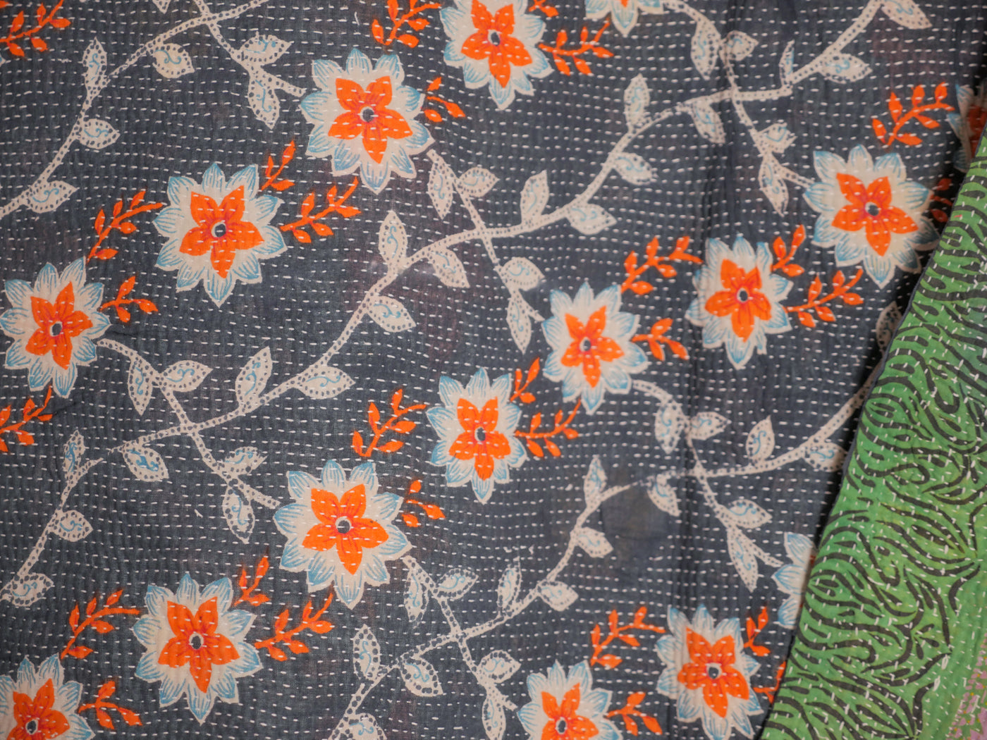 Vintage Kantha Forget Me Nots