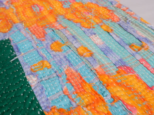 Couvre-lit Kantha Vintage en Coton Recyclé  No.100 "Clementine Rose"