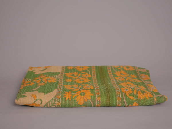 Vintage kantha Vert et Jaune.