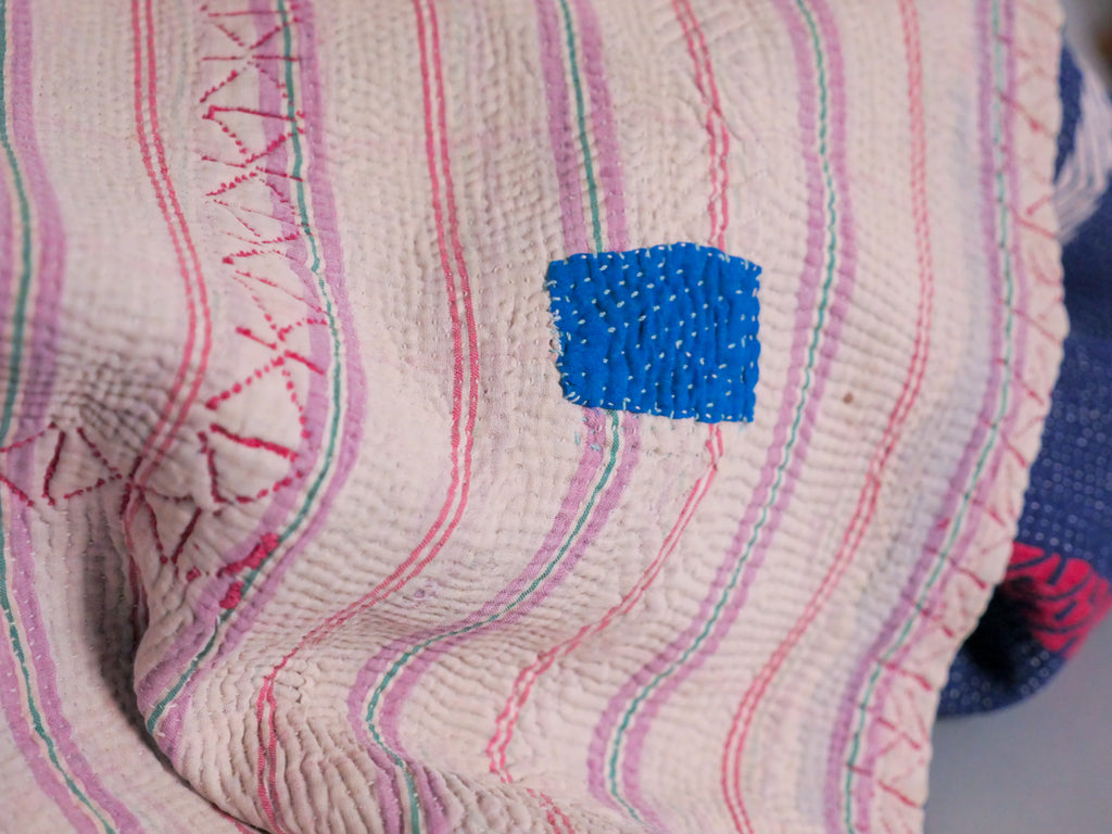 Vintage Kantha Brodé Main