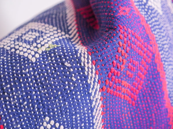 Couvre-lit Kantha Vintage en Coton Recyclé  No.122 "Regal Diamonds"