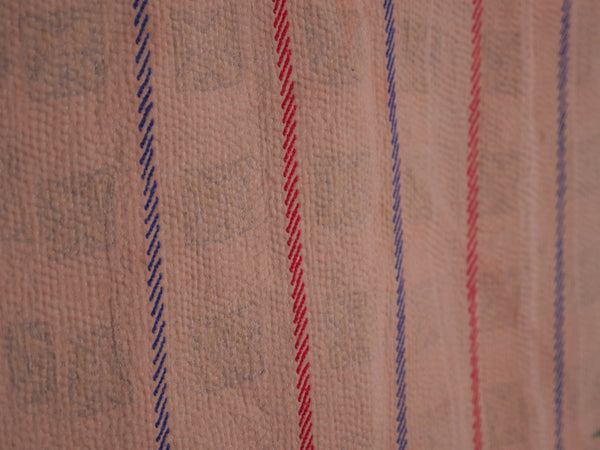 Couvre-lit Kantha Vintage en Coton Recyclé  No.120 "Blue Bandhani"