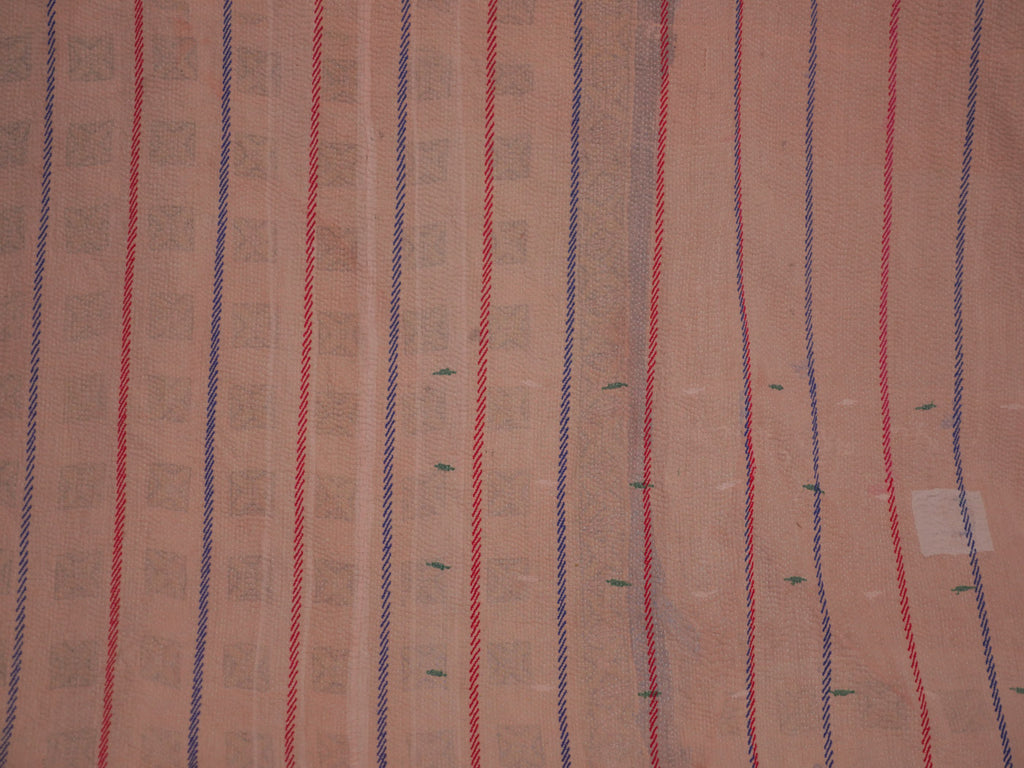 Couvre-lit Kantha Vintage en Coton Recyclé  No.120 "Blue Bandhani"