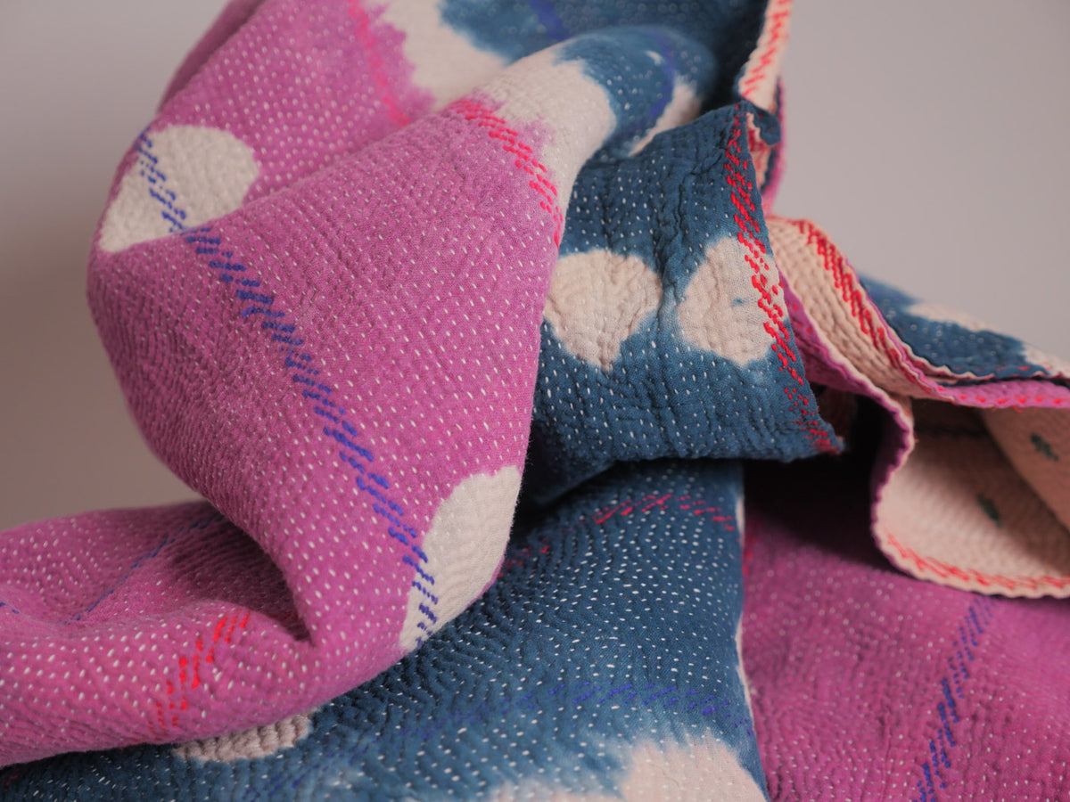 Kantha Bandhani Blues 200x 160cm
