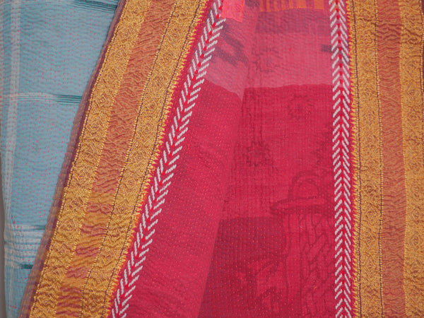 Vintage Kantha couvre it, brodé main