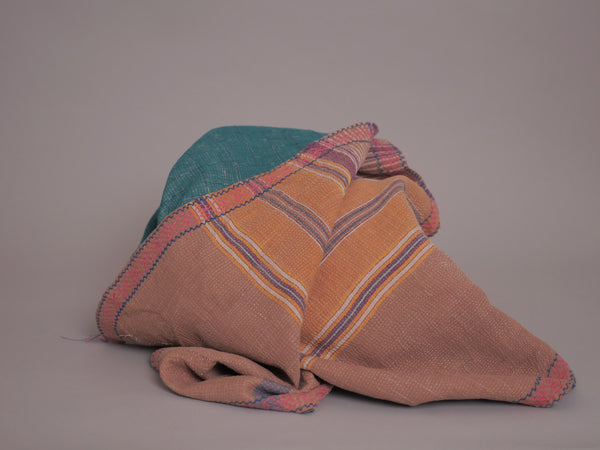 Vintage Kantha Couvre Lit Turquoise