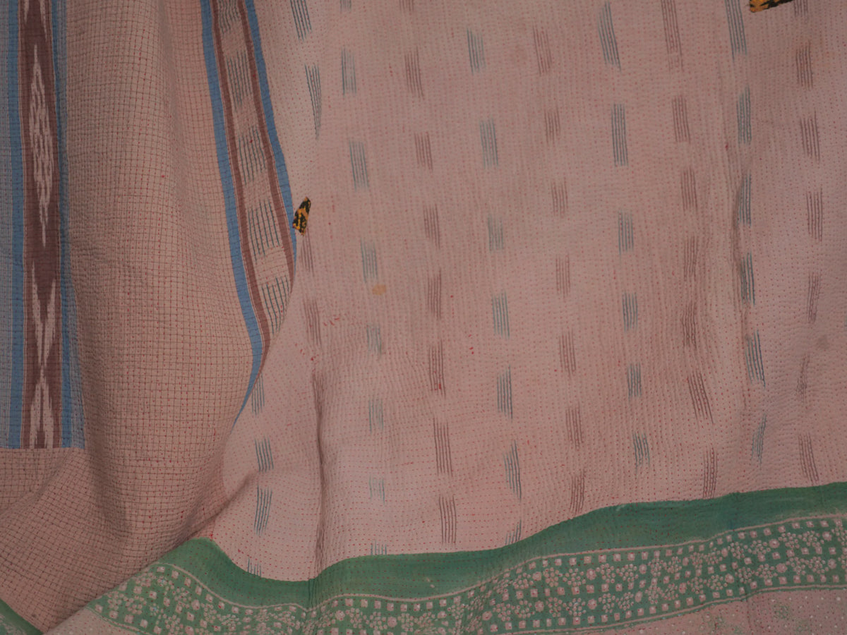 Couvre-lit Kantha Vintage en Coton Recyclé