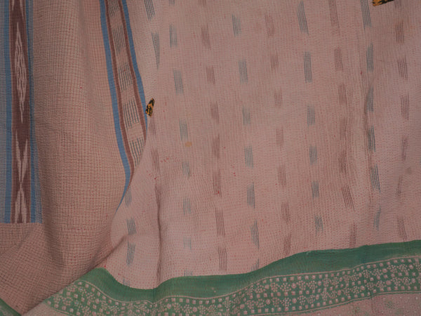 Couvre-lit Kantha Vintage en Coton Recyclé