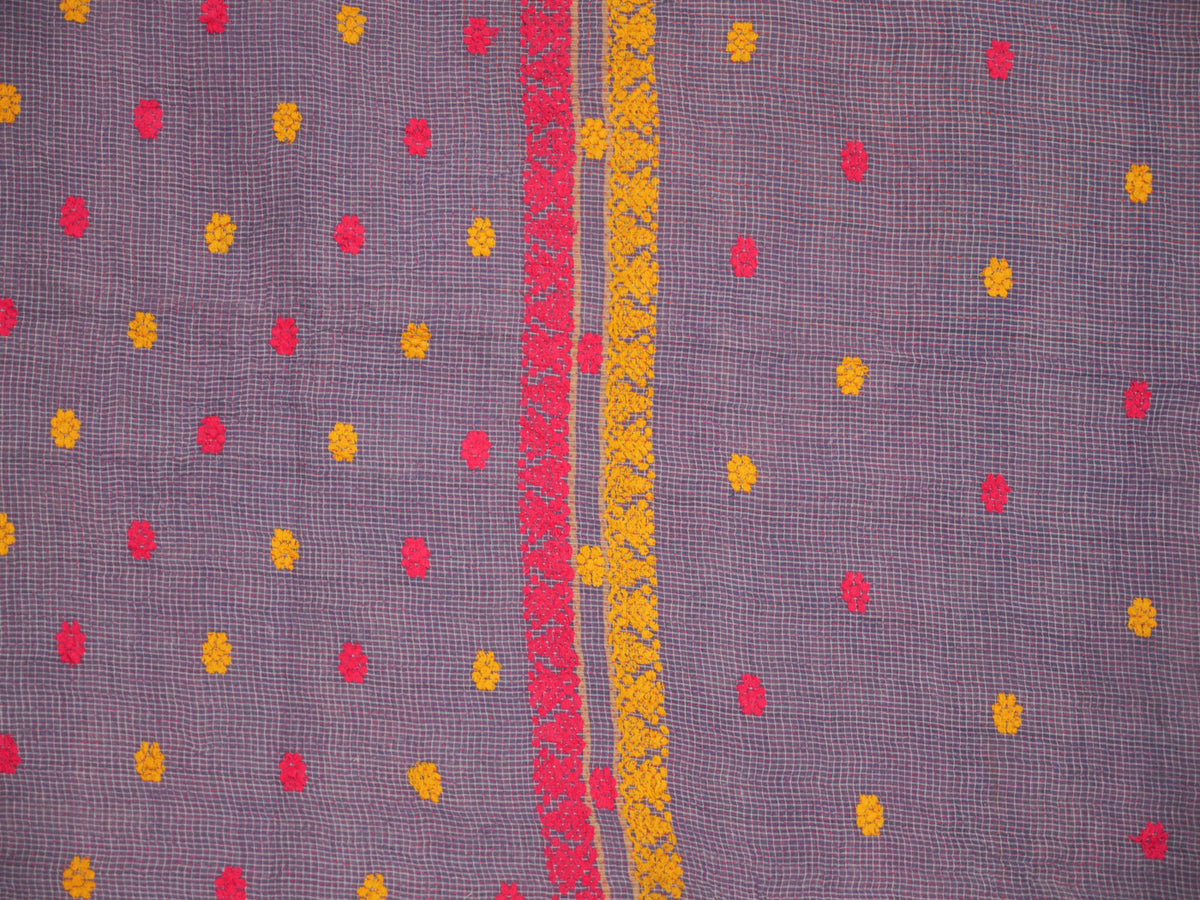 Couvre-lit Kantha Vintage en Coton Recyclé