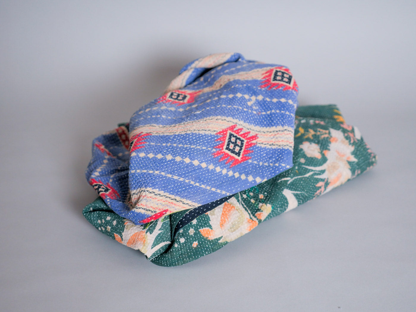 Vintage kantha Forest Green