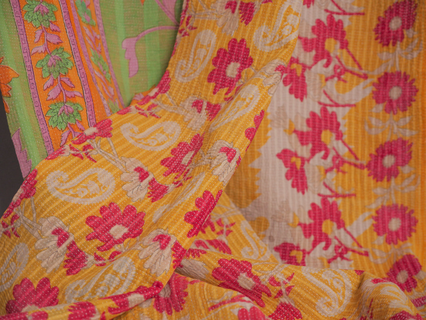 Party peonies kantha