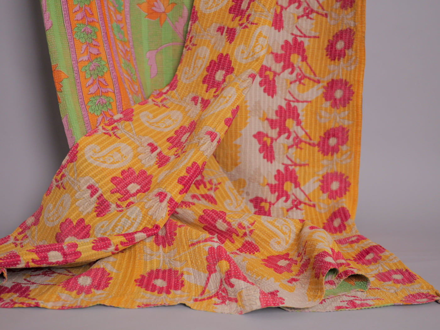 Party peonies kantha
