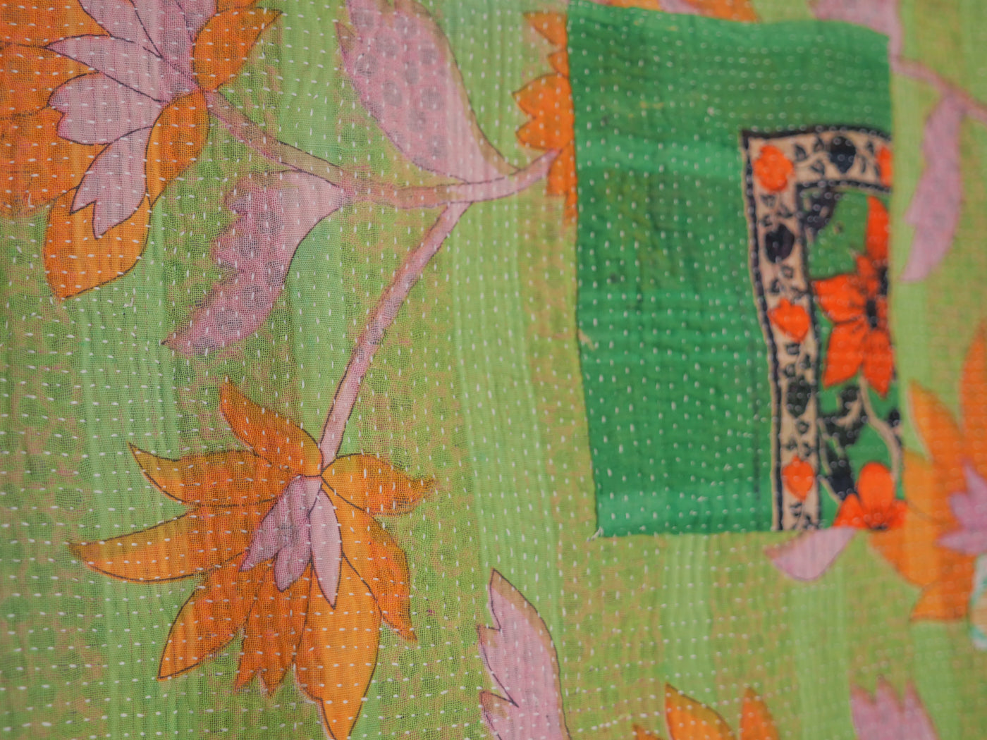 Party peonies kantha
