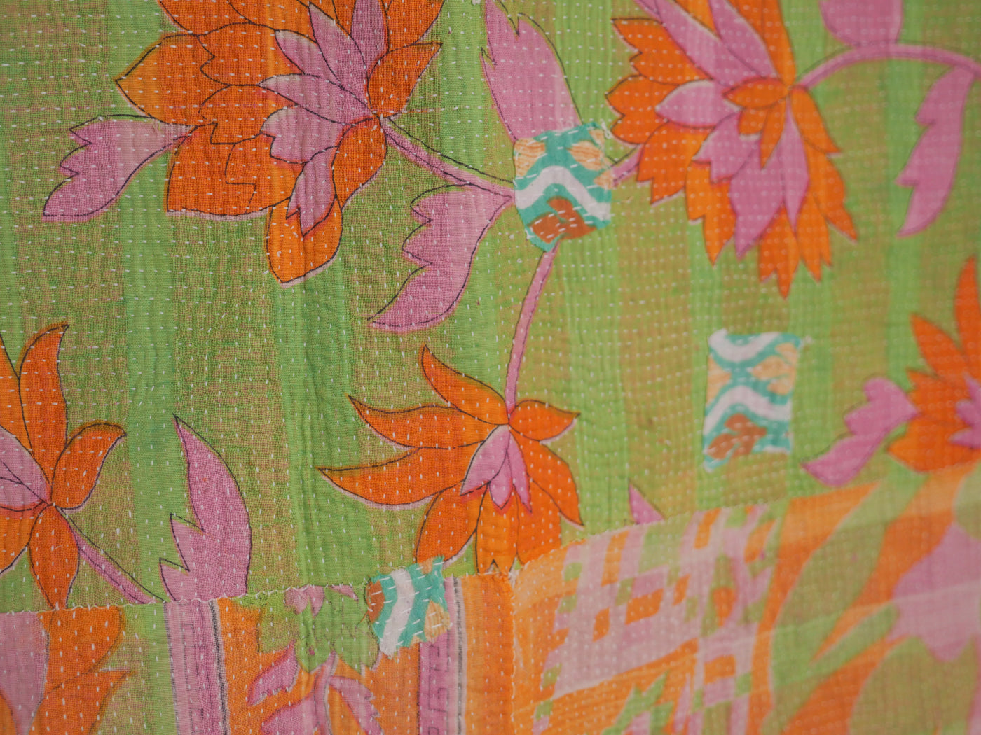 Party peonies kantha
