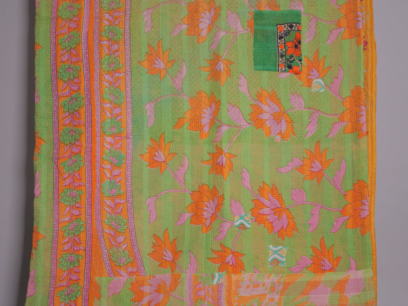 Party peonies kantha