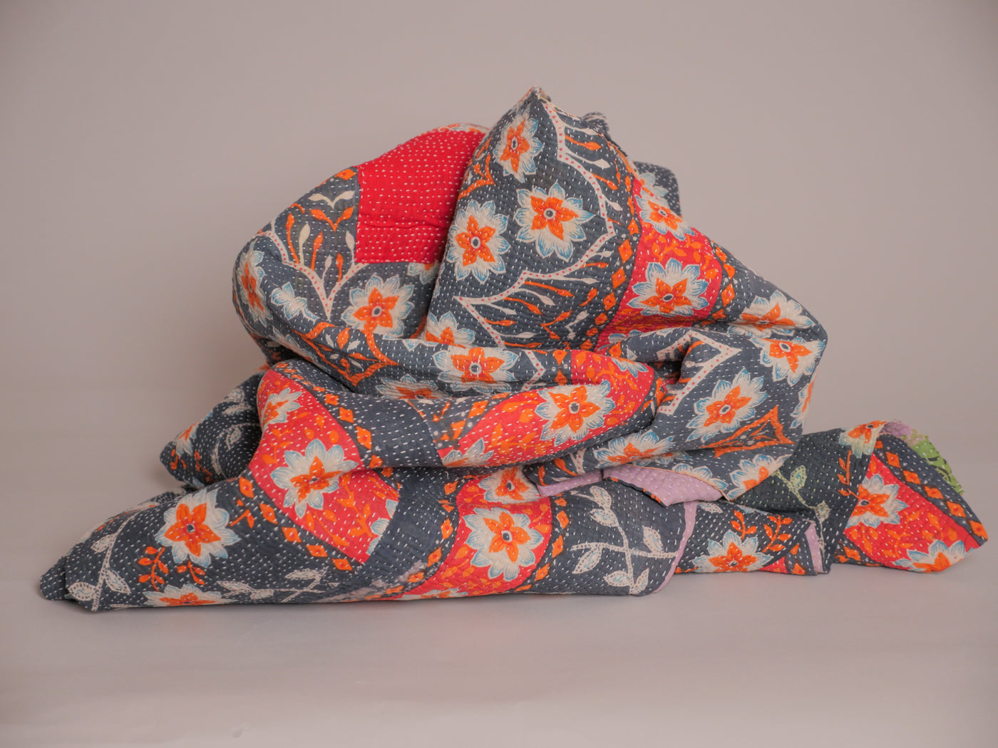 Vintage Kantha Forget Me Nots