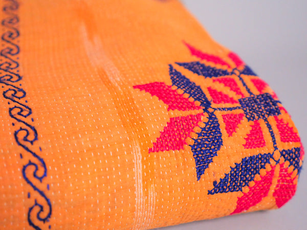 Couvre-lit Kantha Vintage en Coton Recyclé  No.118 "Turmeric"