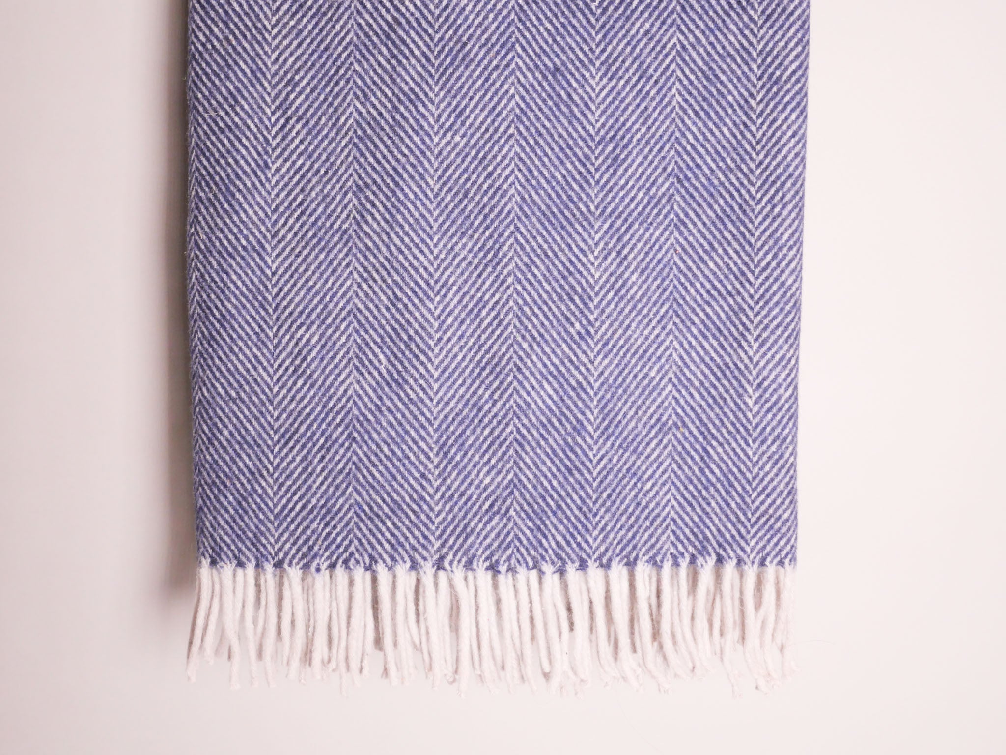 Plaid en laine tissé main, bleu