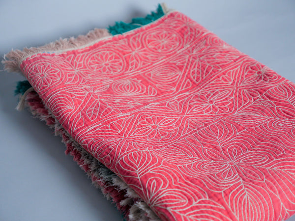 Plaid brodé maiin vintage