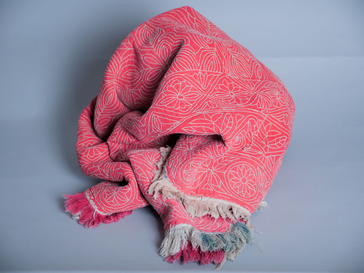 Plaid brodé maiin vintage