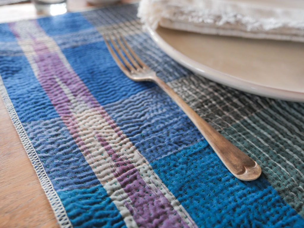 Set de table fait main avec du coton recyclée. 