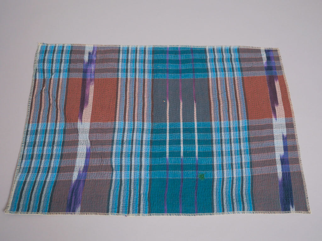 Lot de 2 Sets Table Vintage Kantha, Bleu Violet Graphic