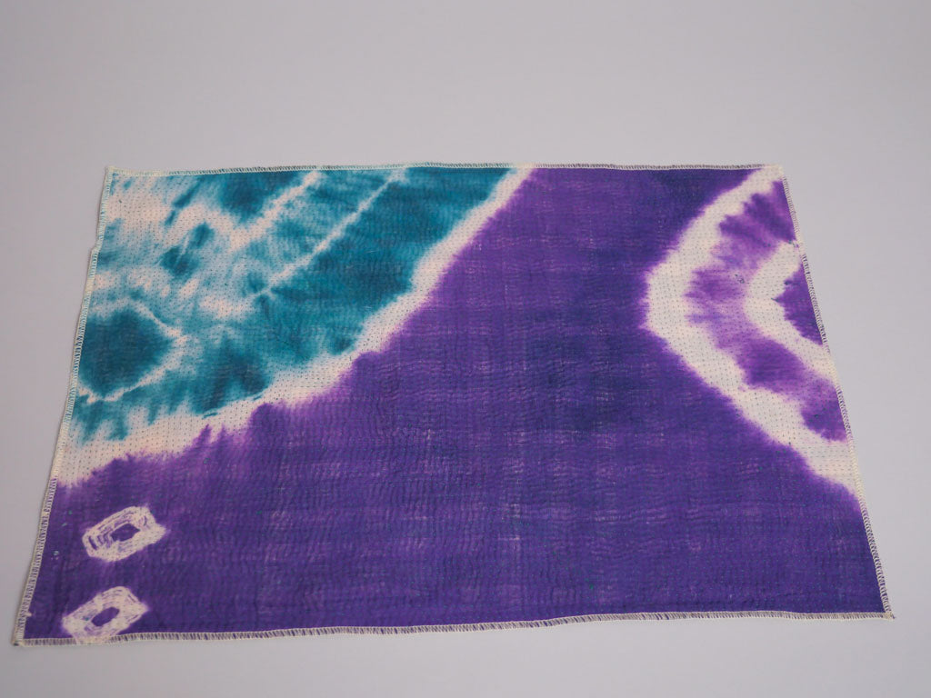 Lot de 2 Sets Table Vintage Kantha, Bleu Violet Graphic