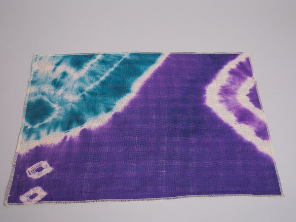 Lot de 2 Sets Table Vintage Kantha, Bleu Violet Graphic