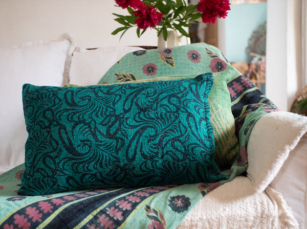 Housse de coussin kantha